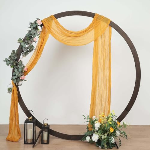 Efavormart 20ft Mustard Yellow Gauze Cheesecloth Wedding Arch Drapery Fabric, Extra Long Vibrant Scarf Valance for Autumnal Backdrop and Boho Event Decor