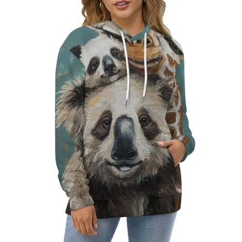 Sweat à capuche panda raton laveur girafe fini les pulls inconfortables