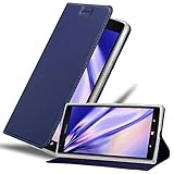 Cadorabo Book Case compatible with Nokia Lumia 1520 in CLASSY DARK BLUE - with Magnetic Closure, Stand Function and Card Slot - Wallet Etui Cover Pouch PU Leather Flip
