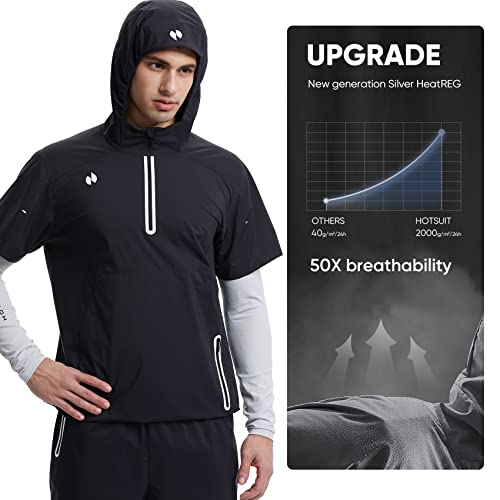 Hotsuit New Released Summer 2 In 1 Sauna Suit For Men, Stretchy Shorts Suit, Black,Xl #TOP2