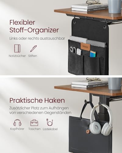 VASAGLE Höhenverstellbarer Schreibtisch elektrisch, 140 x 60 cm – Ansicht 5