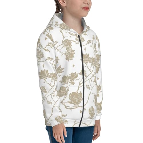 Vintage Stylized White Color Kids Pullover Hoodies Boys Zip Up Sweatshirts Girls Athletic Clothes with Pocket4