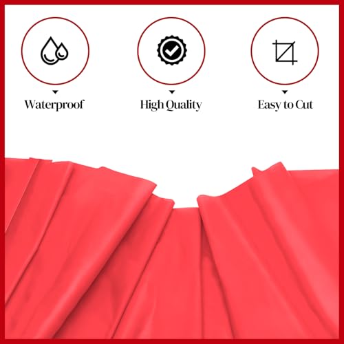 Xnluothsk 54 Inch x 200 Feet Red Plastic Tablecloth Roll Cut to Size Disposable Table Cover with Cutter Box Plastic Table Cloth for Party, Wedding, Birthday by Xnluothsk - Used condition - Image 3