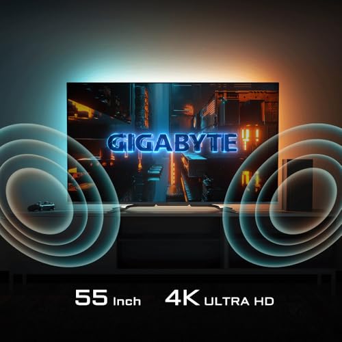 GIGABYTE S55U Écran Gaming 55" UHD - 3840 x 2160, 120Hz, 2ms, 500 CD/m², FreeSync Premium, HDR Ready, HDMI 2.1