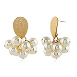 boucles d'oreille grappe perle Type: Boucles d'oreille Boucles d \'Oreilles avec grappe de Perles en Forme de Crochet à Oreille Style aérien Pratique et populaireOpération Facile