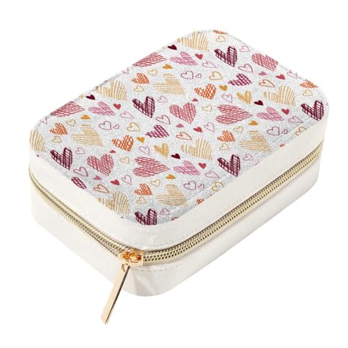 Estuche de exhibición compacto para joyas de terciopelo suave y organizador con cremallera 2