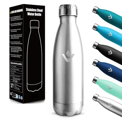 Motswedi Borraccia Termica Bambini, 500ml 18/8 Acciaio Inox, Bottiglia Termica, Doppia Parete, Borracce Termiche, Borraccia Acciaio Inox, Bottiglia acqua per Palestra, Ufficio, Acciaio Inossidabile