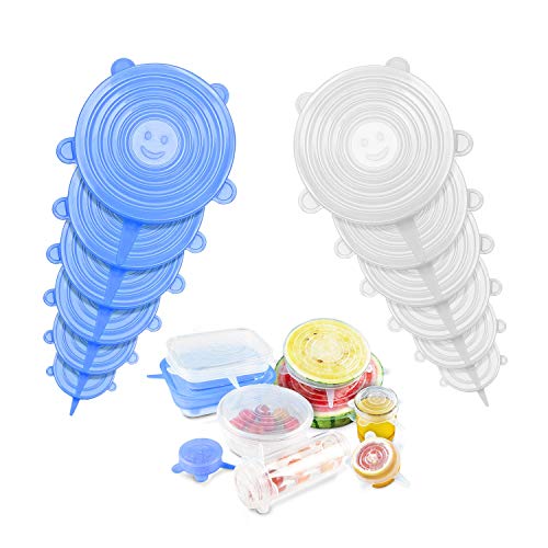 Tikola Silicone Stretch Lids Reusable Food Covers for Bowl Cup, Safe in Microwave