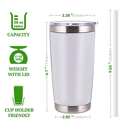 Hibisking 20 Oz Tumbler Bulk W/Slider Lids And Straws, Stainless Steel Vacuum Insulated Thermo Travel Car Mug Cups Suitable For Cold Drinks Or Hot Coffee (12Pack, Multicolor) #TOP3