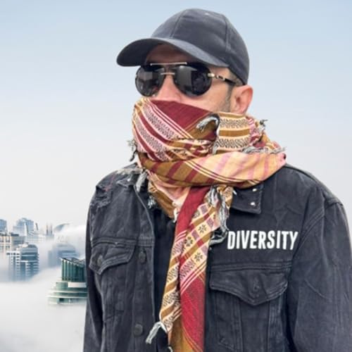Image of Cotton Shemagh Keffiyeh Scarf - Lightweight Tactical Desert Head Neck Wrap, Sun Protection Outdoor Scarf for Summer Hiking