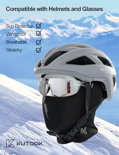KUTOOK Kominiarka męska letnia podkładka na kask jazda na rowerze lodowy jedwab ochrona UV kominiarka wędkarska oddychająca wiatroszczelna kominiarka motocyklowa dla mężczyzn kobiet, czarne, rozmiar