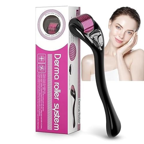 Derma Roller, 540 Needles Titanium Micro Derma for Face and Skin Care Roller, Derma Skin Roller, Beard Roller for Wrinkles, Face Derma Skin Care Facial Needle Roller and Beauty Massage Tools(0.25mm)
