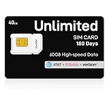 KiwiSIM 60GB High-Speed Data SIM Card (180 Days) – Works with AT&T, T-Mobile, Verizon | No Contract, No Activation | Compatible with Unlocked WiFi Routers & iOS Devices