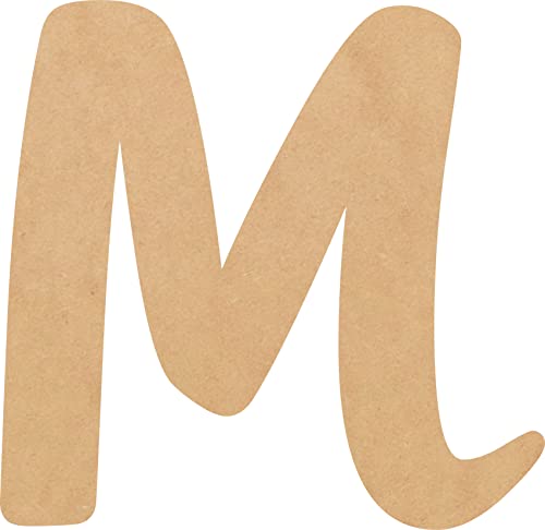 Unfinished Wooden Letter 8 Inch Craft, Wood Letter M Alphabet Nursery Decor, Muthike MDF Wall Hanging Door Hanger
