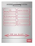 Amica Einbau Geschirrspüler Spülmaschine 60cm unterbaubar, Aqua Stopp, 13 Maßgedecke EGSPU 513 910-1 E