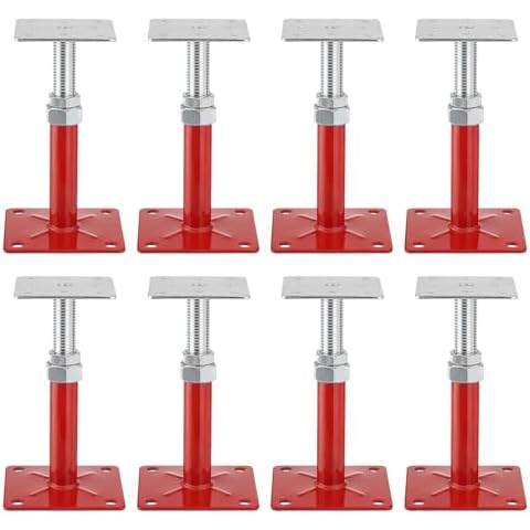 TRUCFUSION 5-8" House Floor Jacks, Adjustable Mini Screw Jacks, Foundation Jacks Post 5000lbs for Leveling The Basement Floor, 8PCS Cover
