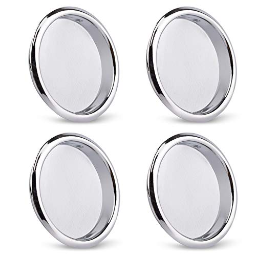 HOMOTEK 4 Pack Closet Door Finger Pull 2-1/16”, Easy Snap in Installation, Chrome Finish,Fits a 5/16”Depth x 2-1/16