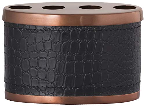 Gramercy Accents, Heavyweight Brass, Copper Finish With Faux Gator Wrap, Toothbrush Holder, 4.5 Inches By 2.5 Inches By 3 Inch Height #TOP1