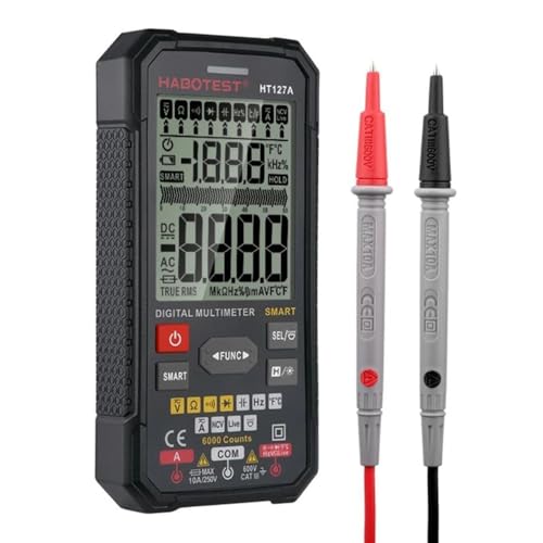 SATMW HT127A Multímetro Probador Universal 6000 Cuentas Probador NCV de Verdadero Valor eficaz de Rango automático