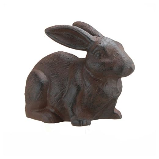 Full Bodied Cast Iron Rabbit Garden Figure by INsideOUT
