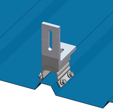 10 MageBracket RH with L Bracket R-Panel Trapezoidal Metal Roof Mounting Racking Rib Brackets Clamps for Solar Panel Module Installation