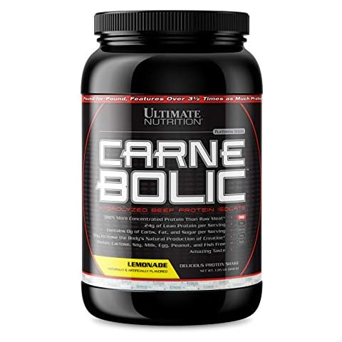 Ultimate Nutrition Lactose Free Beef Protein Isolate Powder - Paleo and Keto Friendly Protein - Sugar Free with No Carbs or Soy, Lemonade, 30 Servings Cover