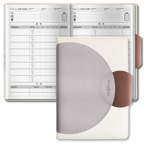 BIROYAL Gym Buch Deutsch, Trainingstagebuch mit 186 Workout für dein Krafttraining, Trainingsbuch Krafttraining A5, Fitnessplaner, Fitness Journal für Bodybuilding, Gym & ​Heimtraining