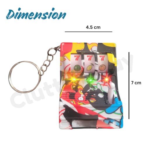 Image of Mini Slot Machine Keychain Toy with Lever, LED Lights, Music & Fruit Reel Game (Slot Machine)