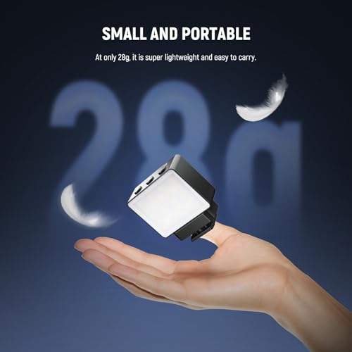 Image of NEEWER Basics Magnetic RGB Camera Auxiliary Light, 1.5W Plastic Small Cold Shoe LED Panel Video Photo Fill Lighting for DSLR Action Cam Phone Cage AC024 OSMO Pocket 3 Mount & M21, CRI95+ 500mAh, M23