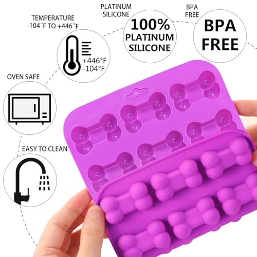 YXHZVON Schokolade Silikonformen, 2 Stück Silikonformen für Knochen, Gummibärchen Form, Hundekekse Backform, Silikon-Backformen für Schokolade, Süßigkeiten, Gelee, Eiswürfel