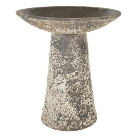 Gardenesque Free Standing Bird Bath with Detachable Top - Beautiful Ancient Salt Glaze Finish - for All Gardens - Bird Water Feeder - Fantastic Outdoor Ornament Decoration - Size: L63 x H63 x D53cm Cover