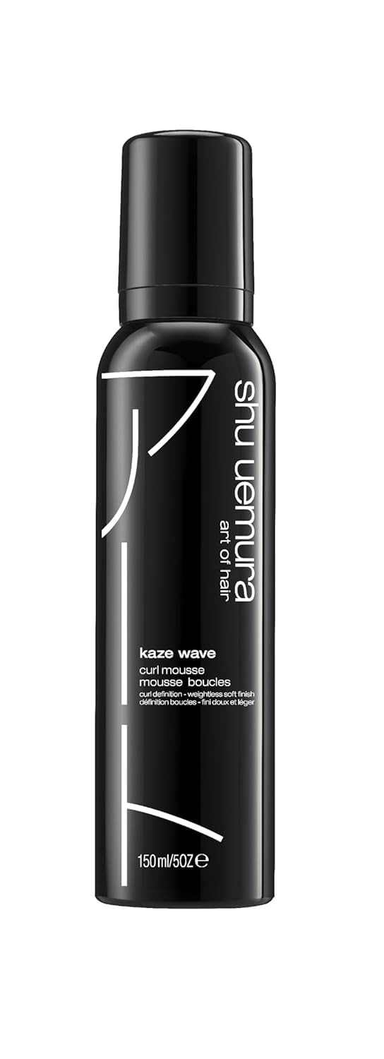 shu uemura art of hair Kaze Wave Curl Defining Mousse - Tames Frizz and Provides Heat Protection, For Wavy and Curly Hair, 5 Fl Oz