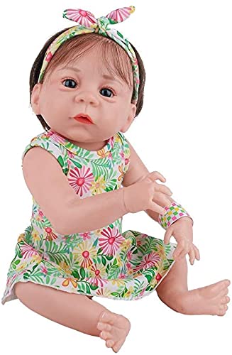 MWKL 50cm Reborn Puppe Vollsilikon Körper Wiedergeburt Puppe Nette 20 Zoll Lebensechte Realistische Badebare Reborn… – Bild 3