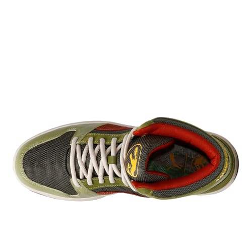 PUMA Puma Men's Rebound Layup Mid Jurassic World Shoes, Green Moss-Mars Red-Yellow Sizzle AH25, 10