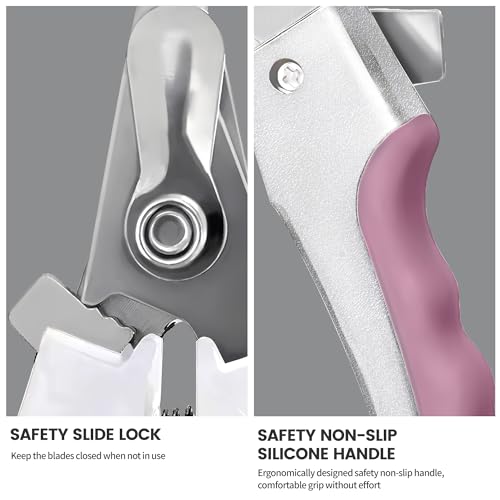 Maiiu Dog & Cat Nail Clippers, Pet Nail Clipper and Trimmer with Safety Guard to Prevent Over Cutting, Grooming Razor Sharp Blades with Nail File for Small, Medium, Large Breeds, L Pink - Thumbnail 3