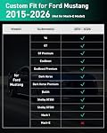for Ford Mustang Floor Mats & Cargo Liner (2015-2024 2025 2026, All Weather 5PCS Full Set, Not for Mach-E)