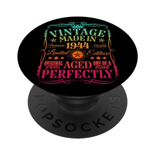 Decoraciones vintage de 80 cumpleaños vintage de 1944 80 cumpleaños PopSockets PopGrip Intercambiable