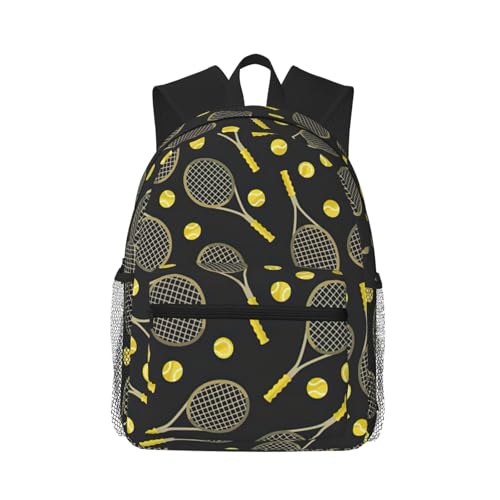 Mochila de viaje para portátil EdWal con estampado de raquetas y pelotas tenis