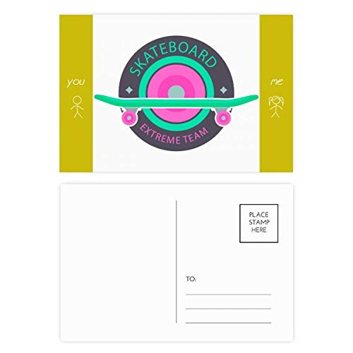 Cartes postales sports d'hiver et skateboard en lot de 20 pièces format 14x10cm multicolor