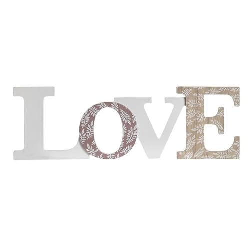 D,casa - Letras Decoración Cartel Colgador Led para Pared o Sobremesa Madera Estilo nordico - LOVE SIN LUZ