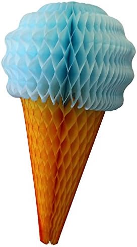 3-Pack 20 Inch Tissue Ice Cream Decoration, Lt Blue