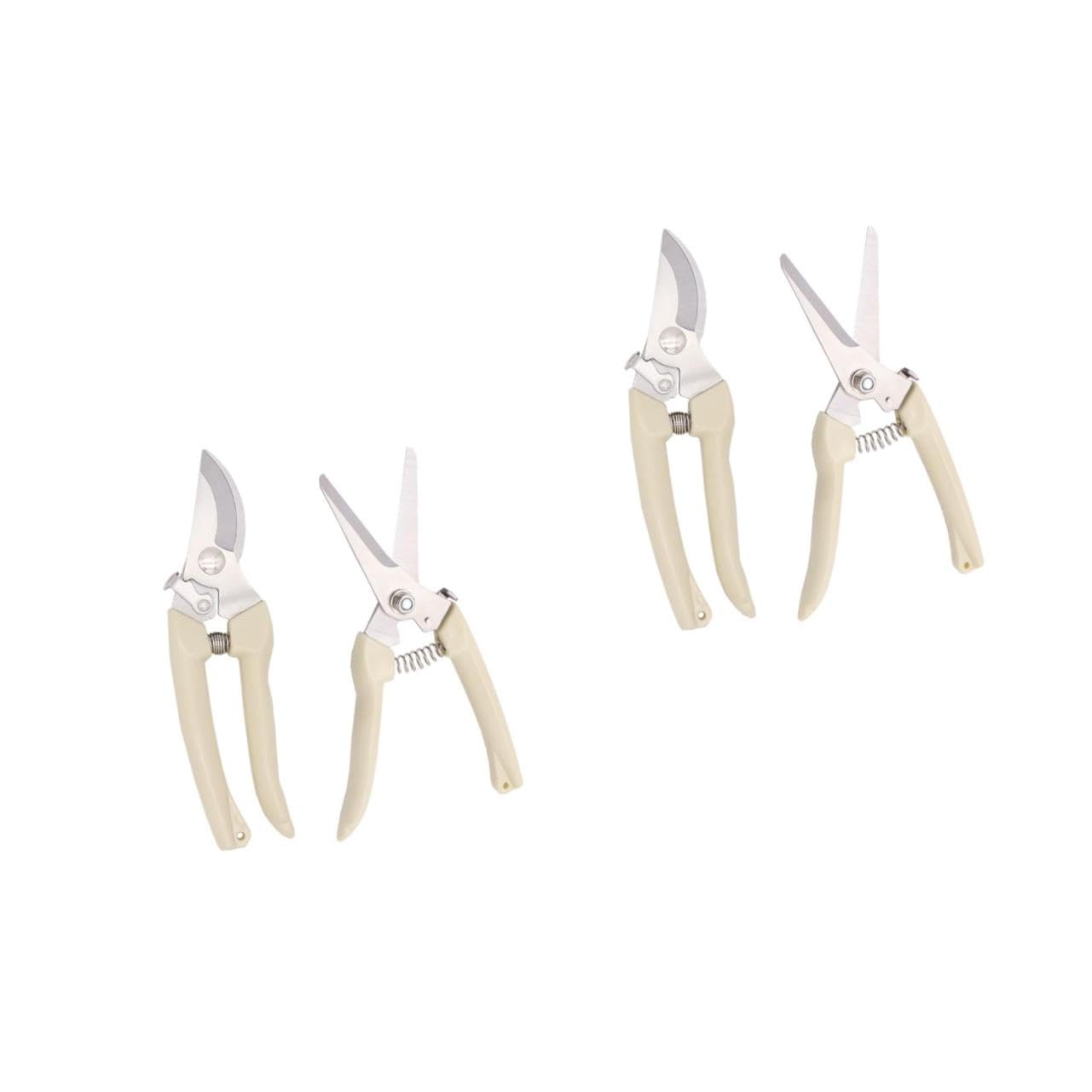 TOYANDONA 2 Sätze Gartenschere Buschschere Handschneider Pflanzenschneider Baumschere Handscheren Für Die Gartenarbeit Branchenschneider Beige Rostfreier Stahl 2 Stück * 2