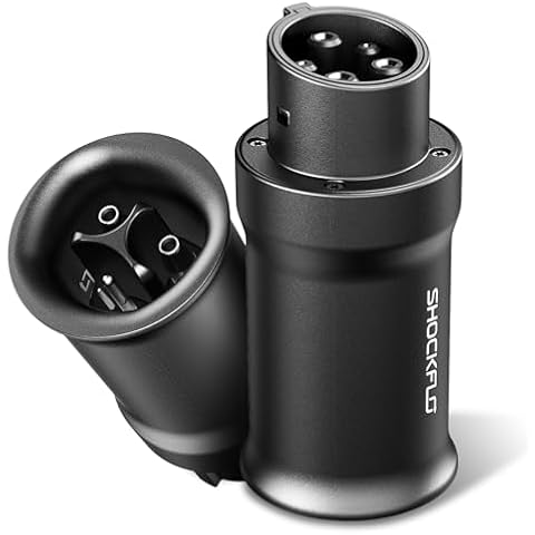 ShockFlo A6 Tesla to J1772 Adapter, 80A 250V Max-Compact and Lightweight J1772 EVs Adapter J1772 EVs for Tesla Destination Charger Mobile Connector Wall Connector Cover