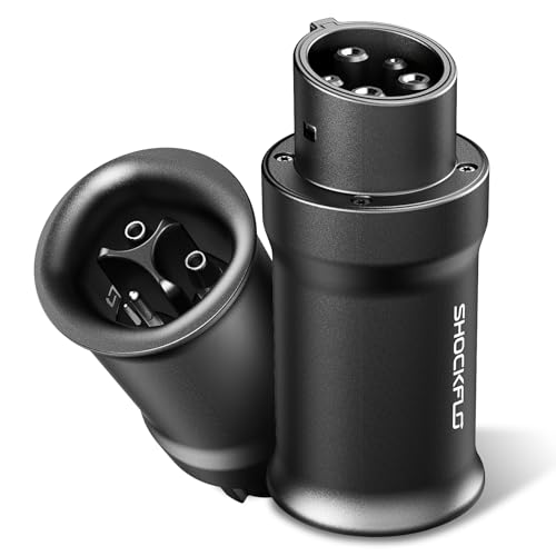 ShockFlo A6 Tesla to J1772 Adapter, 80A 250V Max-Compact and Lightweight J1772 EVs Adapter J1772 EVs for Tesla Destination Charger Mobile Connector Wall Connector