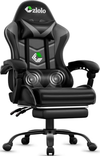 Gaming Chair with Footrest and Lumbar Support