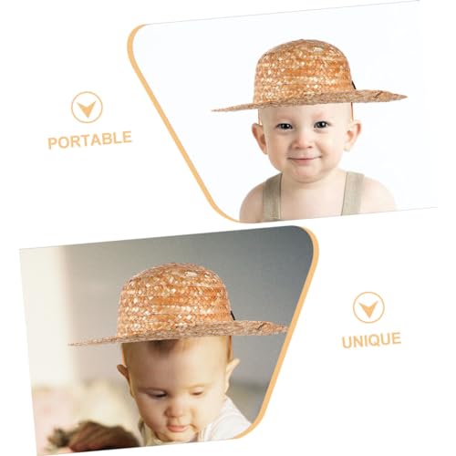 FRCOLOR Straw Hat for Lightweight DIY Blank Sun Hat for Boys for Outdoor Adventures and Creative Decor Activities3