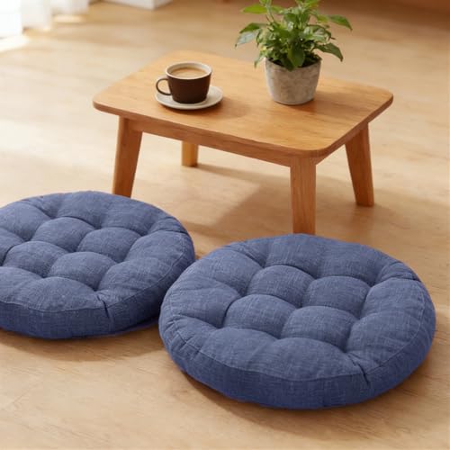 Coussin de méditation épais et confortable grand format bleu x2