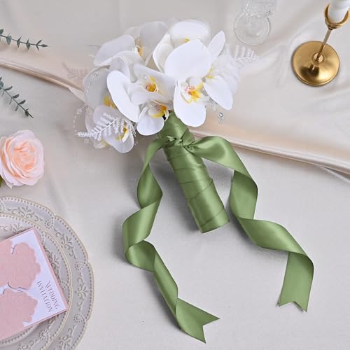 Image of Double Face Spring Moss Satin Ribbon 1-1 /2 inch X 25 Yards Polyester Spring Moss Ribbon for Gift Wrapping Very Suitable for Weddings Party Hair Bow Invitation Decorations and More