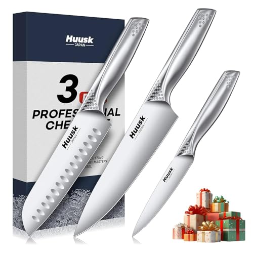 15 Best Stainless Steel Chef Knives for 2026 That Chefs Love 19 Huusk 3 Pieces Knife Set - Japanese Stainless Steel Kitchen Knife Sets, Professional Ultra Sharp Chef Knives Set with Ergonomic Handle, Gift for Birthday, Christmas Gifts for Men and Women