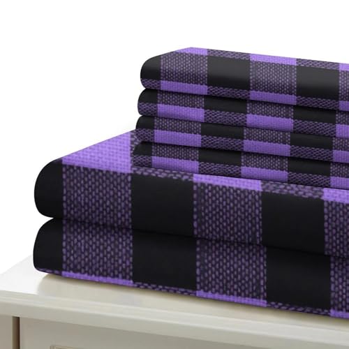 Parure de lit imprimée 3D résistante haut de gamme en microfibre violette douce